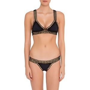 Kiini black and gold Chacha crochet bikini